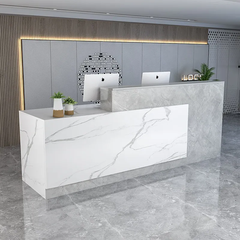 Boutique Hotels Reception Desks Luxury Modern Weight Clothing Reception Desk White Business Bancone Per Negozio Office Furniture