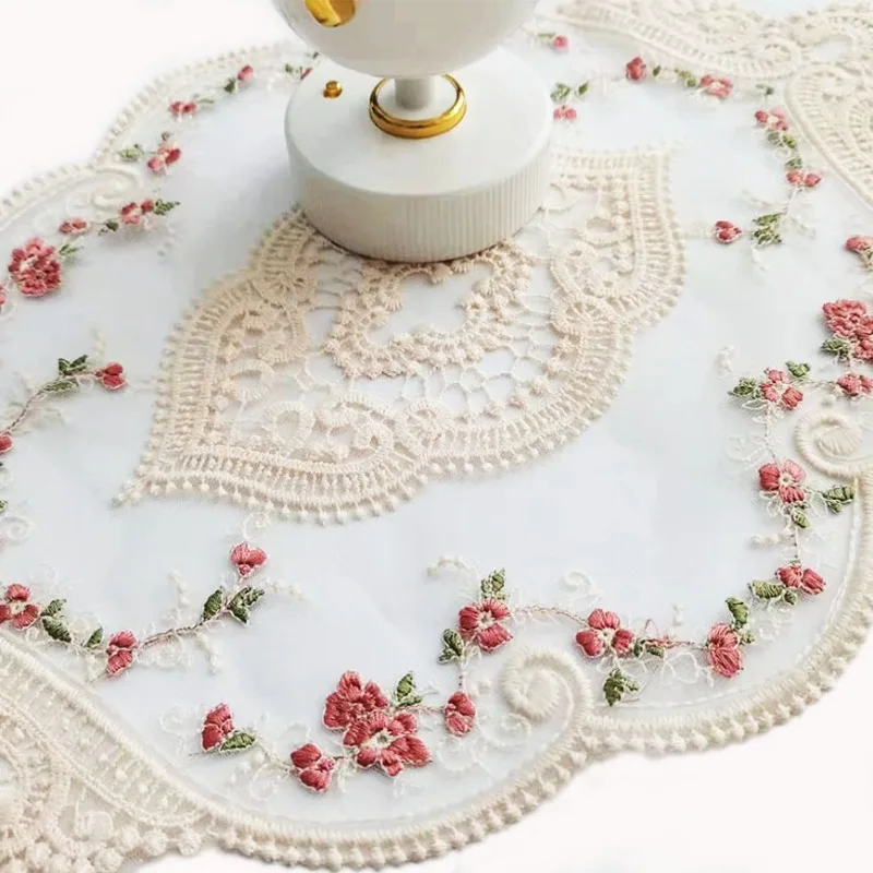 

Vintage Lace Placemat Table Napkin Coffee Mug Cup Coaster Embroidery Cloth Dining Mat Home Wedding Party Decor Accessory