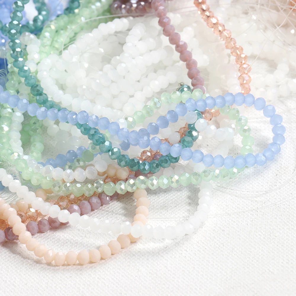 About 120pcs/pack Multifaceted Round Glass Beads Bulk Spacer Beads for DIY Necklace Bracelet Earrings Jewelry Making Accessories