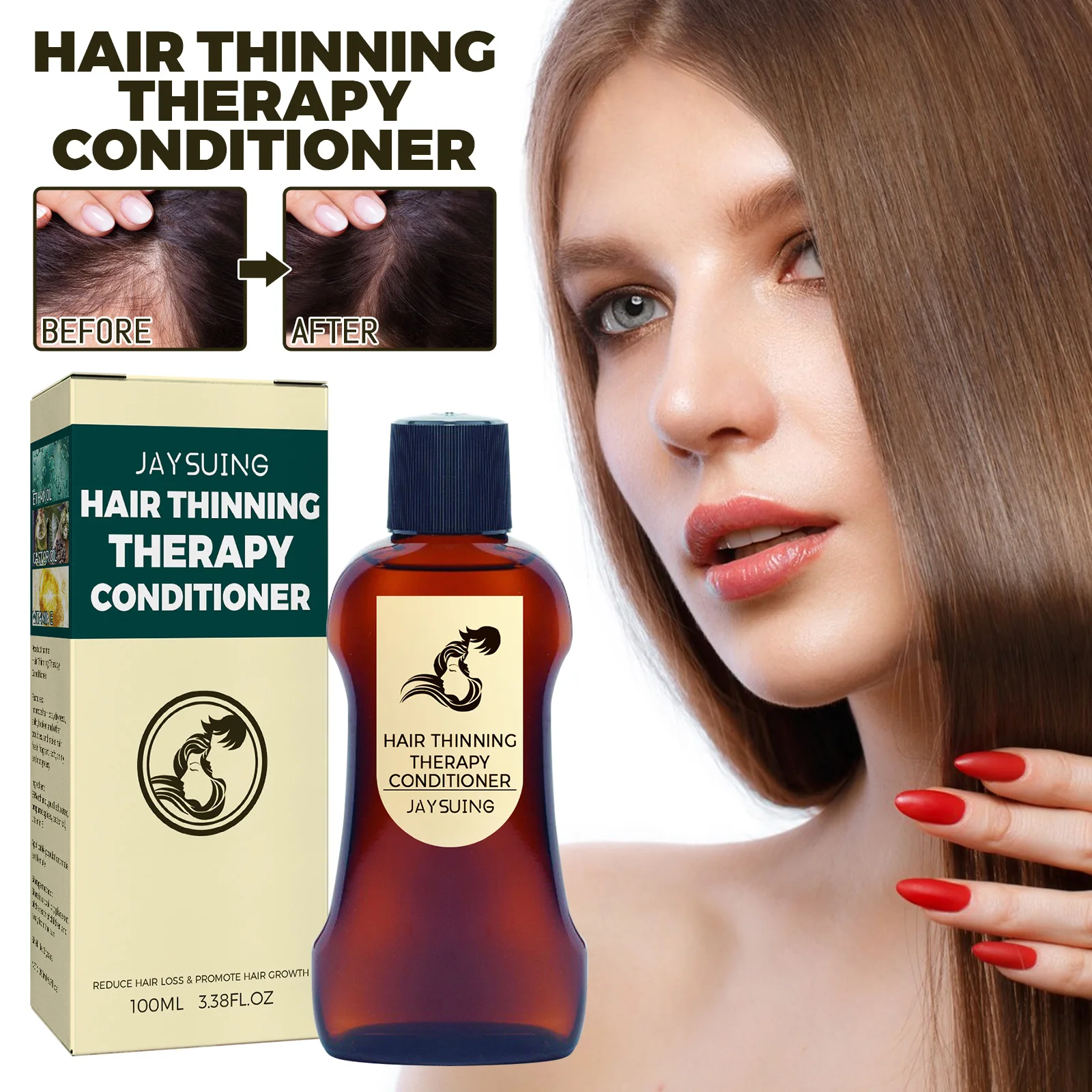 Jaysuing Anti-Hair Loss Conditioner For Healthy Hair Growth,Strengthen And Repair Hair Bifurcation Natural Hair Care Serum