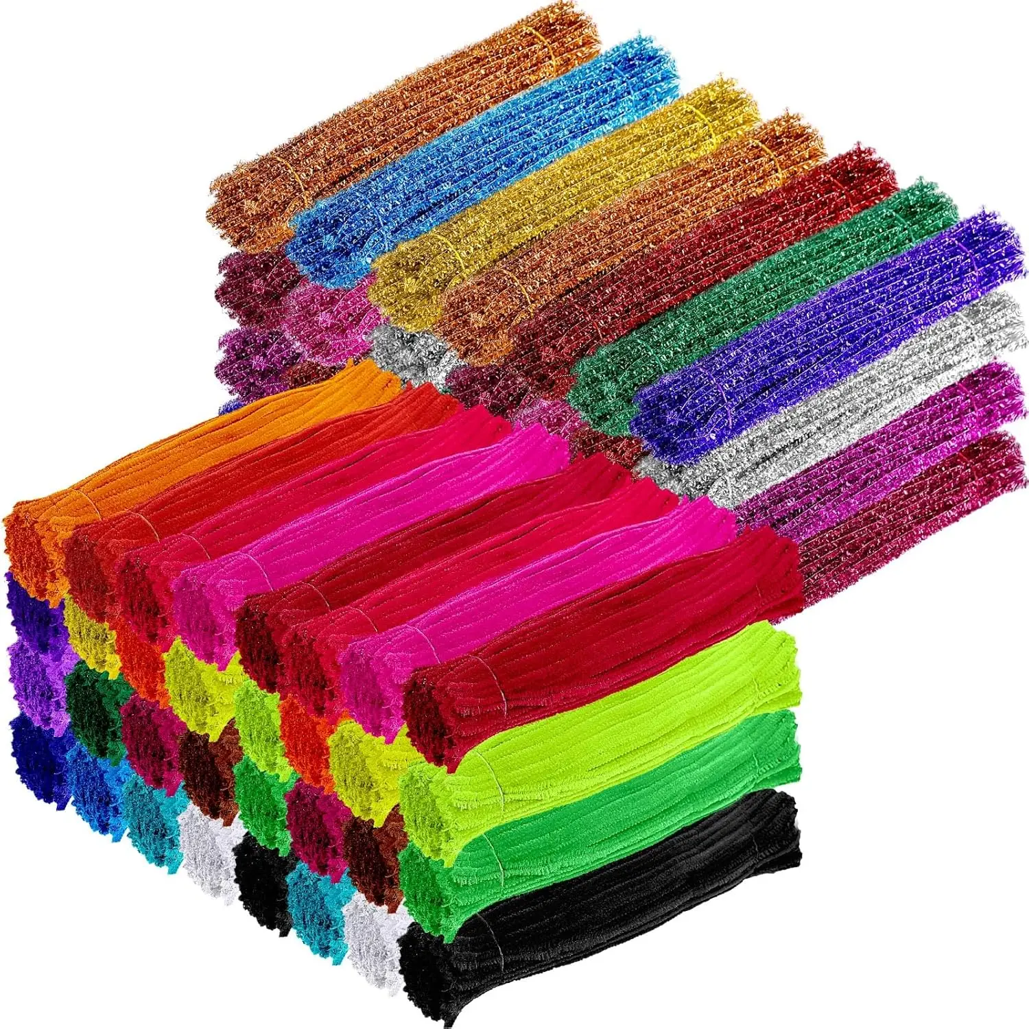 

Bulk Pipe Cleaners for DIY Crafts, 1500 Pieces in Assorted Colors, Ideal for Christmas Decorations and Arts Projects