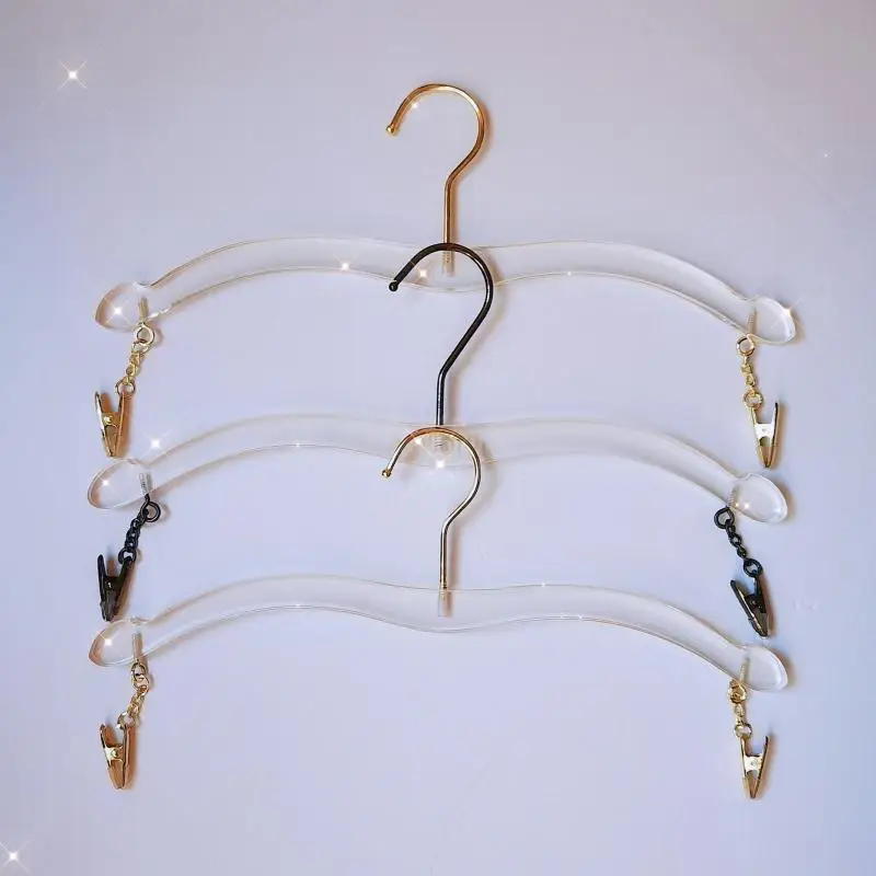 10Pcs/pack Transparent Acrylic Brassiere Clip Type Hanger Home Portable Underwear Underpants Clips Hanger