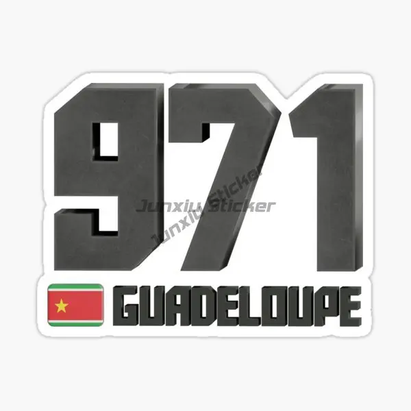

GUADELOUPE 971 974 National Flag and Emblem Car Stickers Laptop Motorcycle Vinyl Self-adhesive Decal