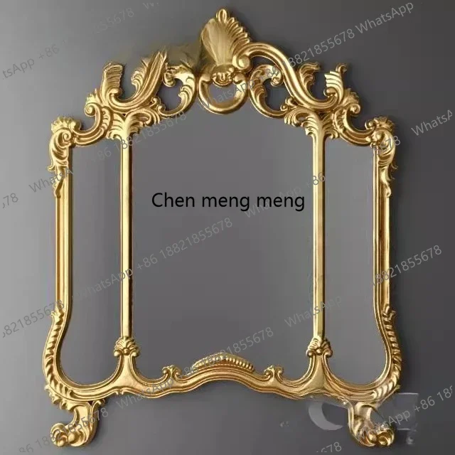 European art carved tri-fold mirror bedroom makeup dresser mirror porch decorative mirror