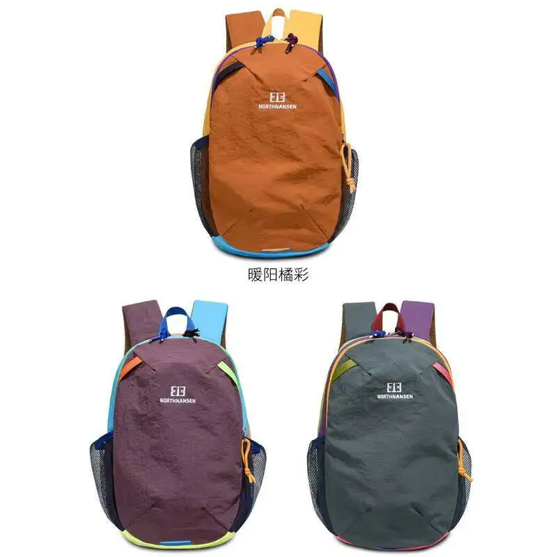 새로운 소형 하이킹 배낭 경량 데이팩 야외 도파민 컬러 블록 배낭 여행용 남녀 초경량 대형