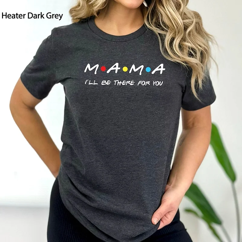 Koszulka damska z czystej bawełny na Dzień Matki, luźny krój, kreatywny nadruk, okrągły dekolt, letni top.