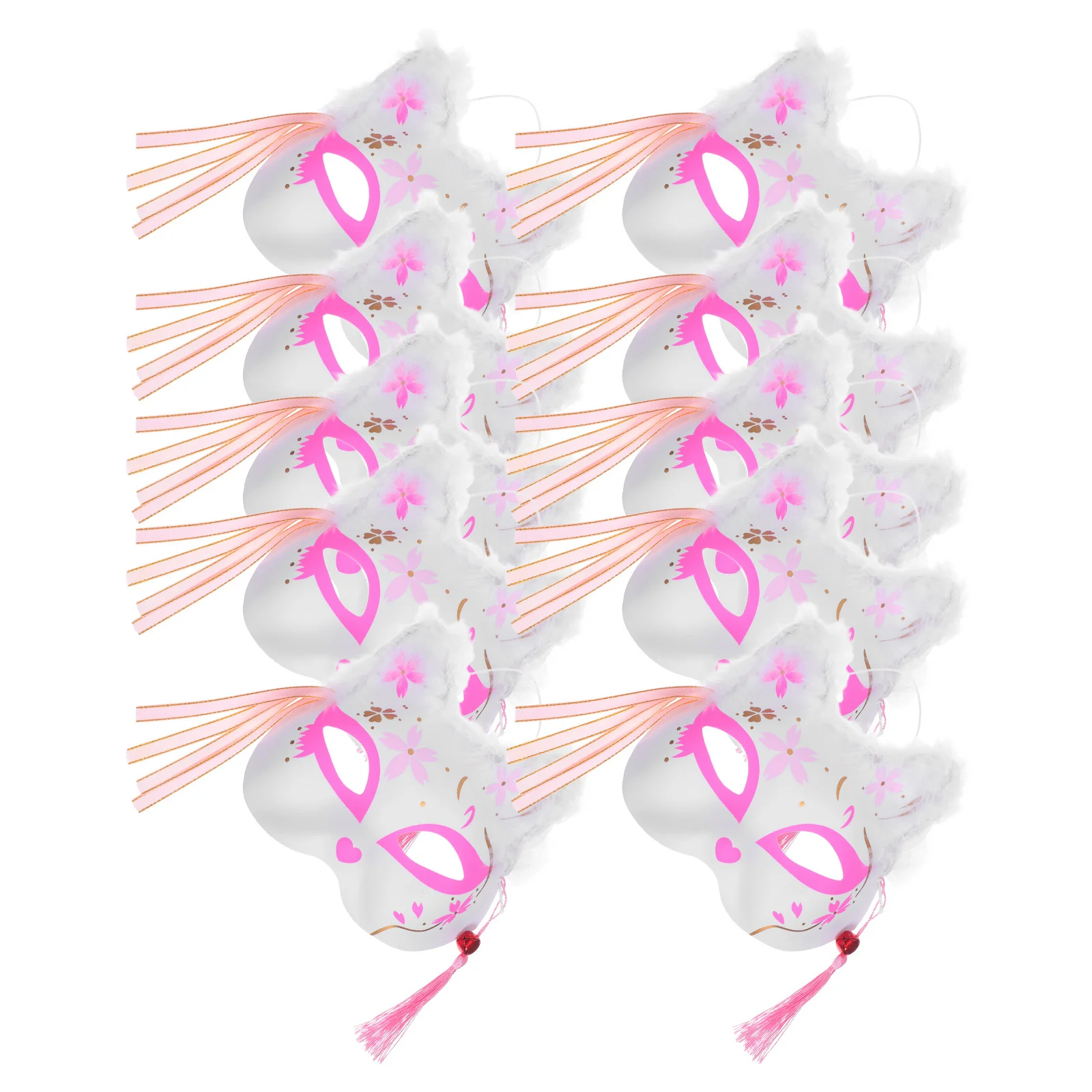 

10pcs Light Up Fox Japanese Style Half Face Glowing Halloween Carnival Cosplay Mask Kawaii Japanese Fox