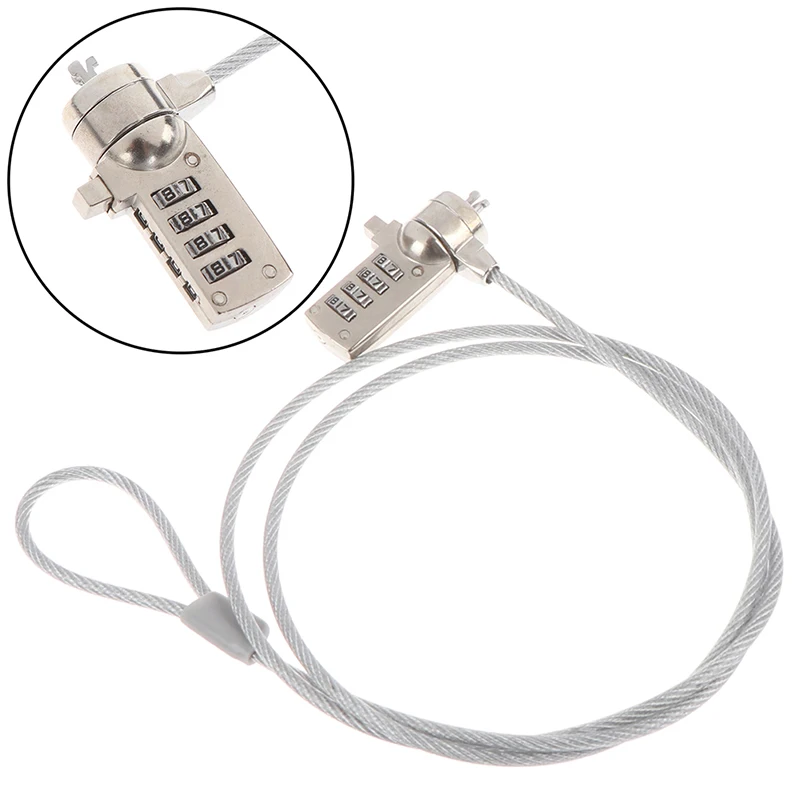 

4-значный защитный кодовый замок для компьютера, противоугонная цепь для ноутбука, ПК, комбинированный замок безопасности для ноутбука, цепь-кабель