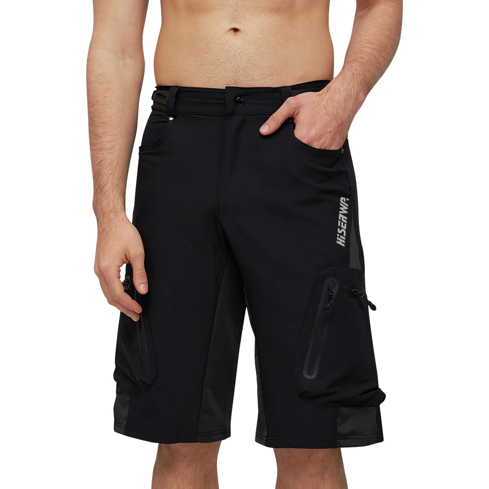 HISERWA, pantalones cortos para bicicleta de montaña para hombre, pantalones cortos para descenso multibolsectos, transpirables, sueltos, para Motocross, MTB, pantalones cortos para descenso BMX ATV