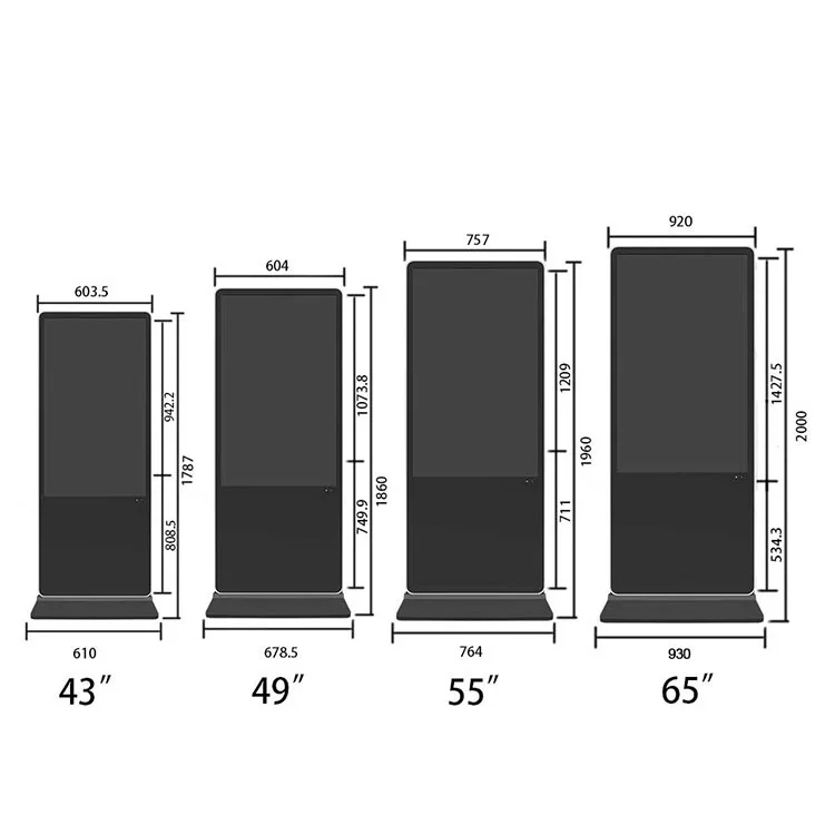Pemutar Iklan LCD 4K Layar Sentuh Digital Signage untuk Pusat Perbelanjaan Inch Indoor Android