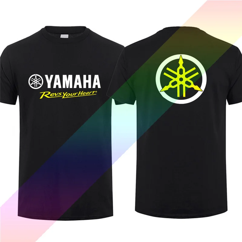 T-Shirt da uomo a maniche corte in cotone 2024 estate 100% Casual Yamahas Revs Your Heart T-Shirt da motociclista S-3XL Cool Tee