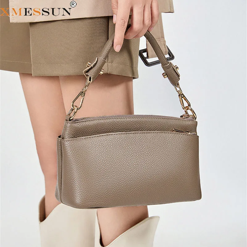 XMESSUN New Trendy Soft Leather Handbag for Women,2026 Fashion Designer Female Casual Shoulder Crossbody Bag ins