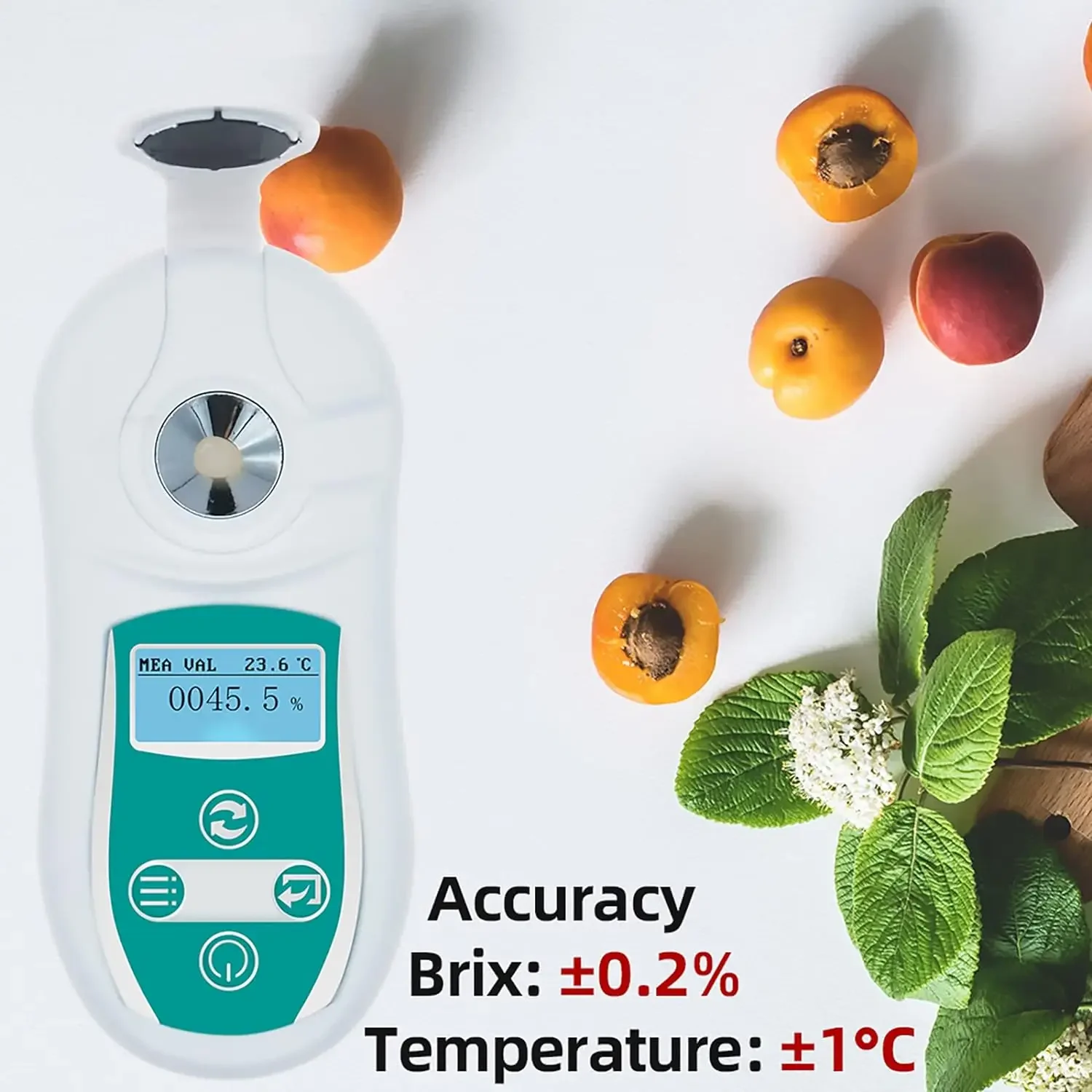 Digital Brix Refractometer Range 0-53% BRIX High Accuracy Portable Refractive Index Tester Juice Carbohydrate Content