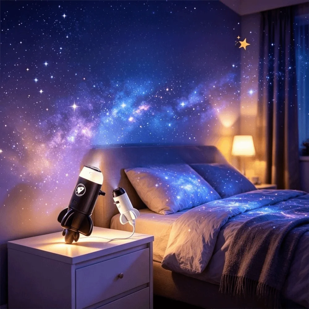 HD Projection Effect Galaxy Projector Lamp USB Powered Soft Gentle Lighting Star Projector High-Definition Projection