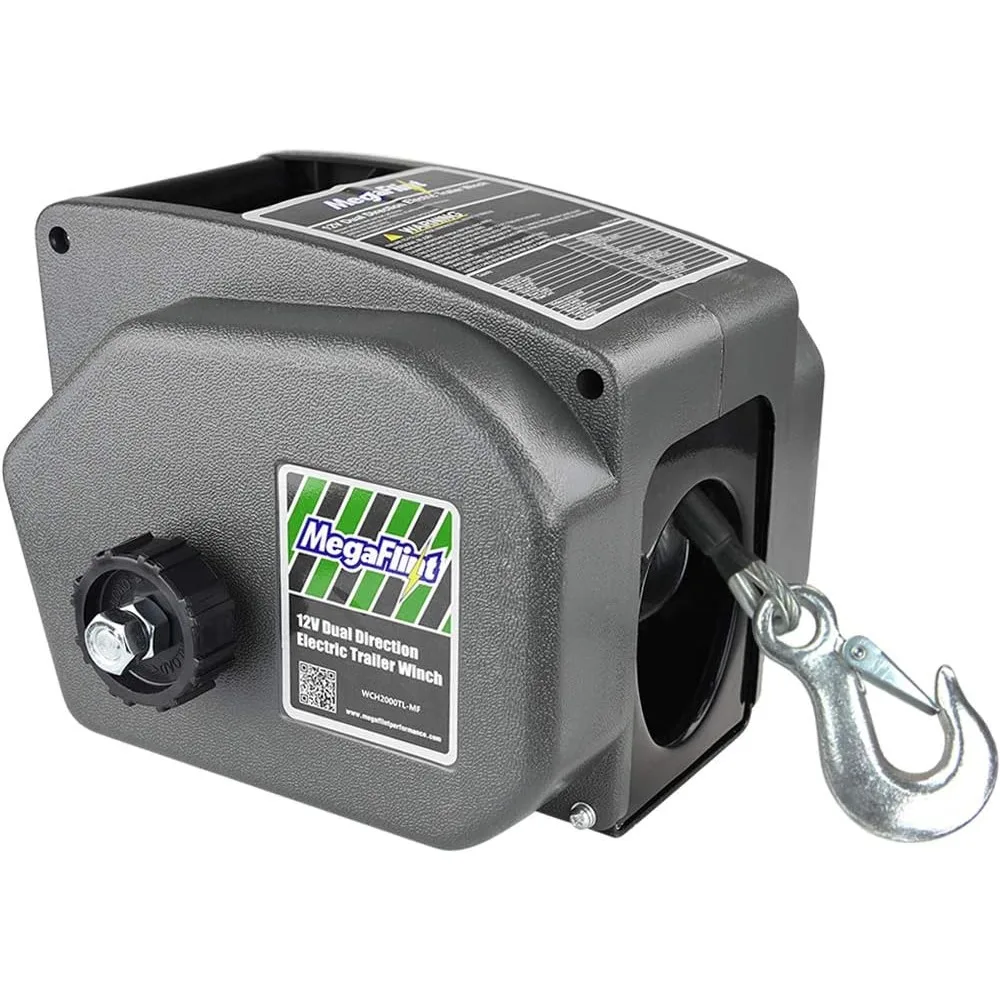 Trailer winch,Reversible electric Winch, for boats up to 6000 lbs.12V DC,Power-in, Power-out, and Freewheel operations,