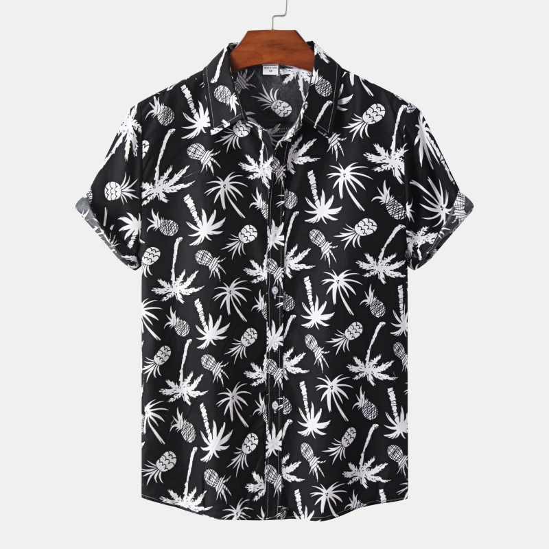 

Luxury T Shirt Men Shirts High Quality Men's Clothing Short Sleeve Tiki Fashion Man T-shirt Blouses Social T-shirts Hawaiian