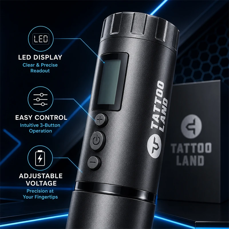Wireless Tattoo Pen with LED Digital Display, Powerful Motor Permanent Makeup PMU Machine for Professional Tattoo Artists