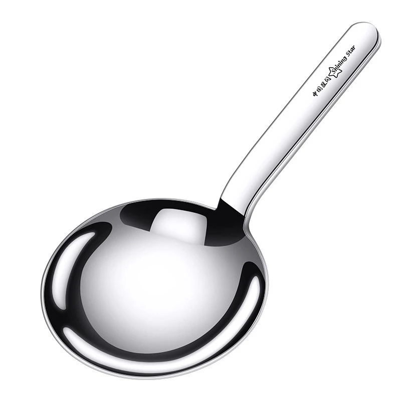 

LFGB Certificate 304 Stainless Steel Serving Spoon 91mm Width 185mm Length Ultra Large Ladle for Family Restaurant Food Scoop