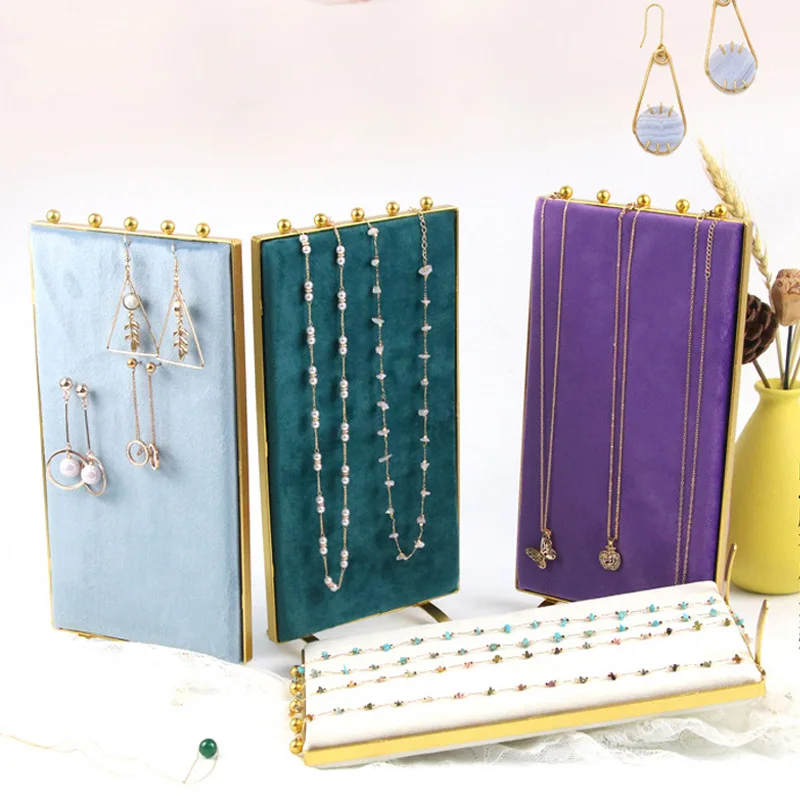 

Screen H26cm Necklace Pendants Jewelry Stand Organizer Silky Velvet Jewelry Display Mannequin Model Bust Show Exhibitor