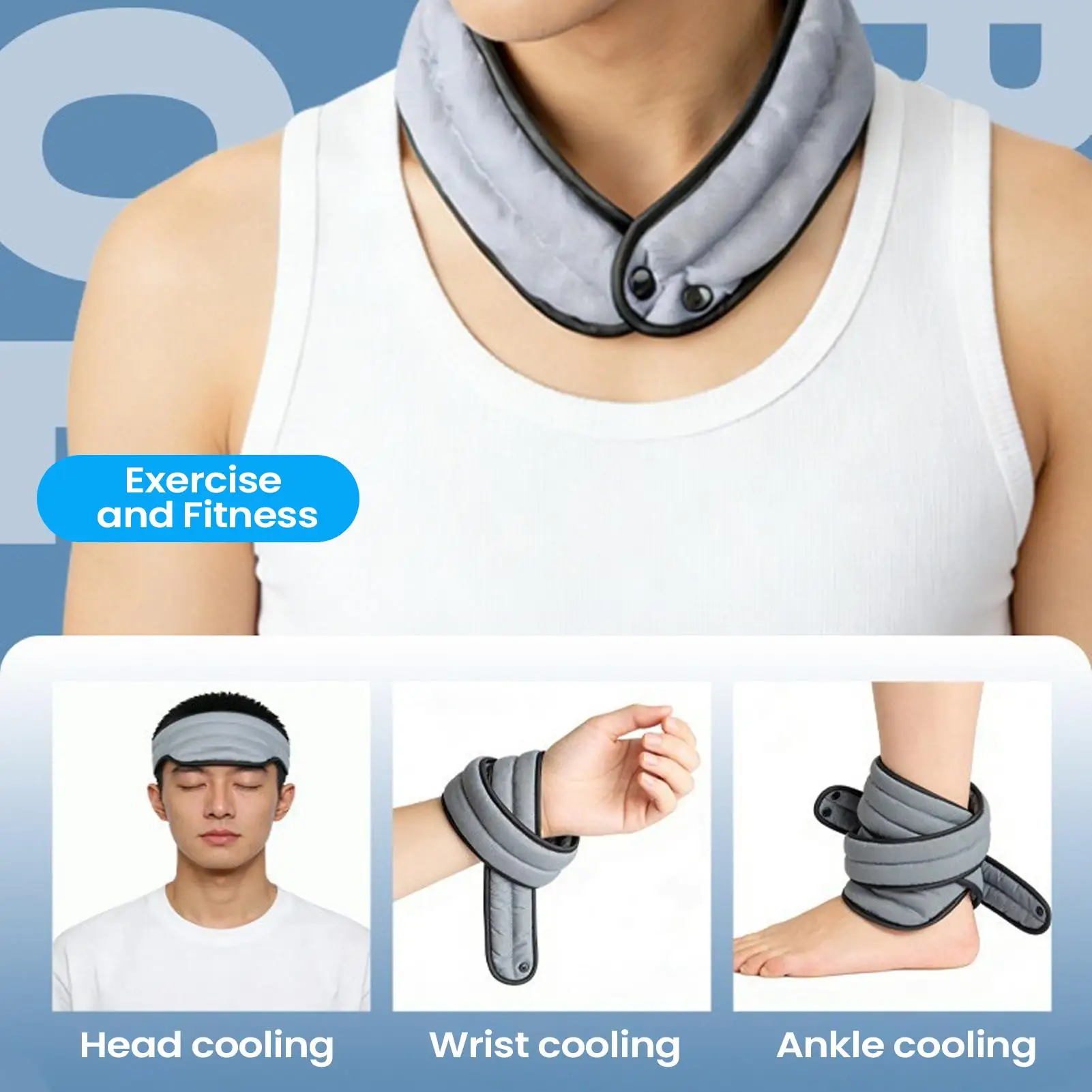 Neck Coolers for Hot Weather Reusable Portable Wearable Adjustable Rag Wearable Neck Coolers Wrap for Head Body Outdoor Summer