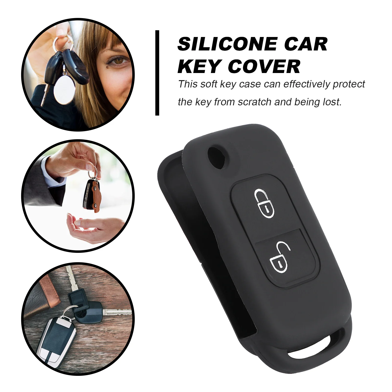 

2-Button Silicone Key Case Red Car Remote Cover Shockproof Scratchproof Liquid Resistant Secure Fit Non-Slip Easy Installation