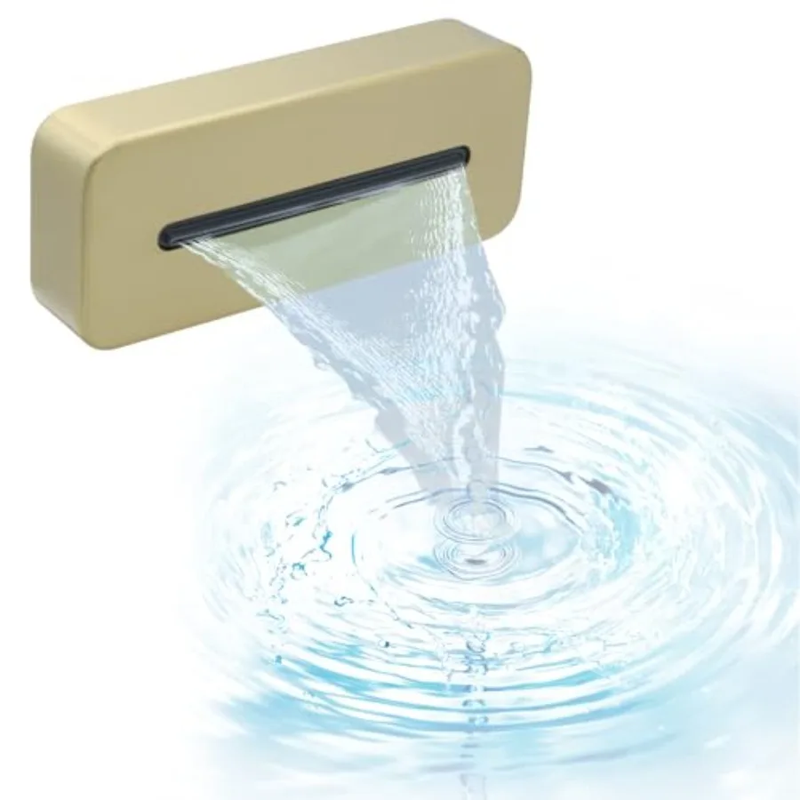 Luxury Waterfall Bathtub Spout with Up/Down, 5.12 Inch High Flow Thread-on Tub Filler Spout, Can be Used as Wall Mount Shower H