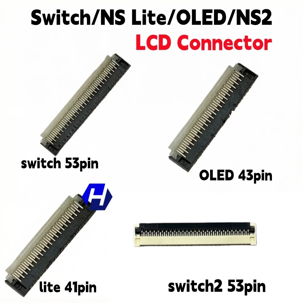 2-10 Stück 53-Pin ZIF LCD-Bildschirm-Anschlussbuchse für Switch / OLED / NS Lite Konsolen-Motherboard mit 43-Pin 41-Pin Ersatz