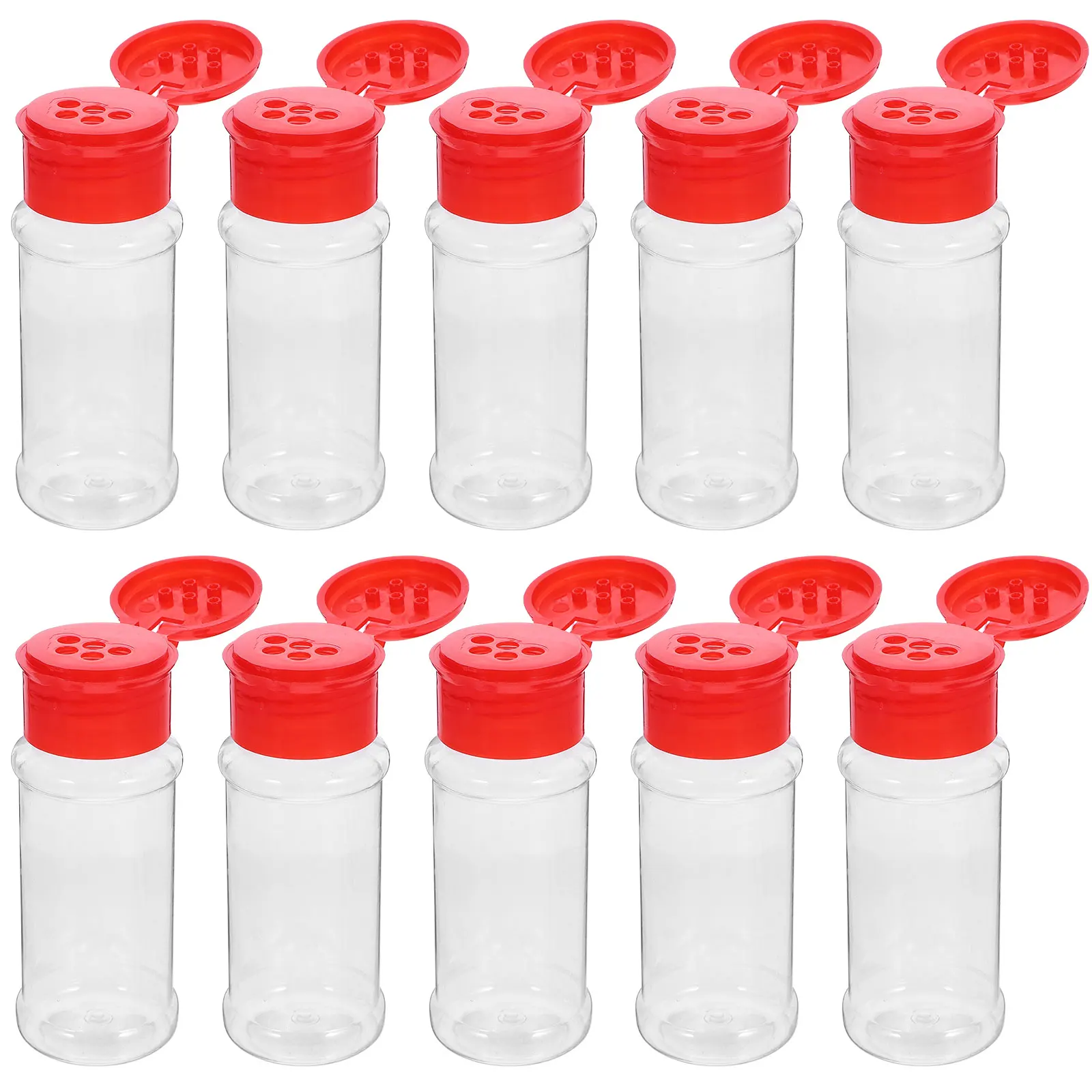 

10 Pcs Plastic Seasoning Bottles Spice Jar Salt Bottle Non Toxic Coarse Perforations Easy Refill Cleaning Portable