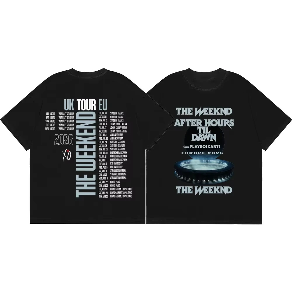 After Hours Til Dawn Tour 2026 Merch T Shirts Fashion Hip Hop Short Sleeve T-shirts Men Women Casual Cotton T-shirt