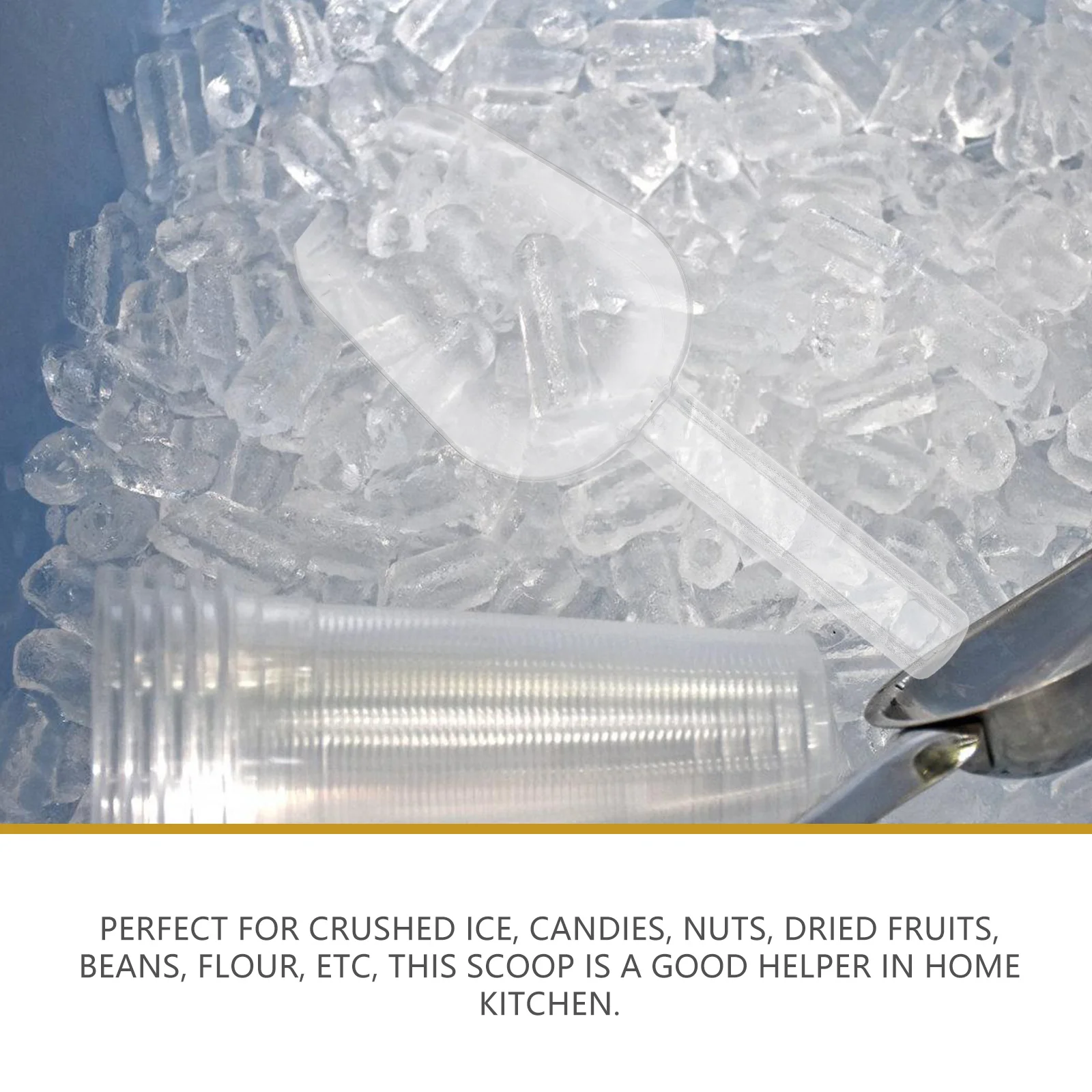 

2pcs Plastic Food Scoop Flour Grain Dried Fruits Scooper for Kitchen Cereal Serving Storage Container Household Supplies Ice