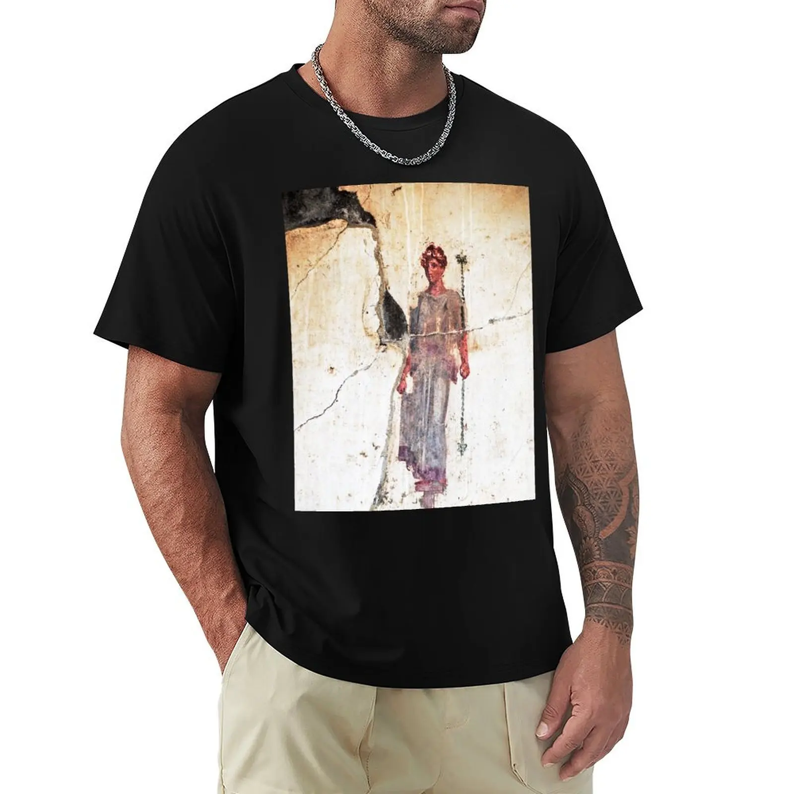 Herculaneum - Male Figure Frescoe T-Shirt customizeds man clothes aesthetic clothes heavy weight t shirts for men