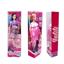 Fashion Doll House Accessories 11.5inch Pregnent Dolls +1 Baby doll+1 Dress with Pretty Box Birthday Gift Present Kids Toys