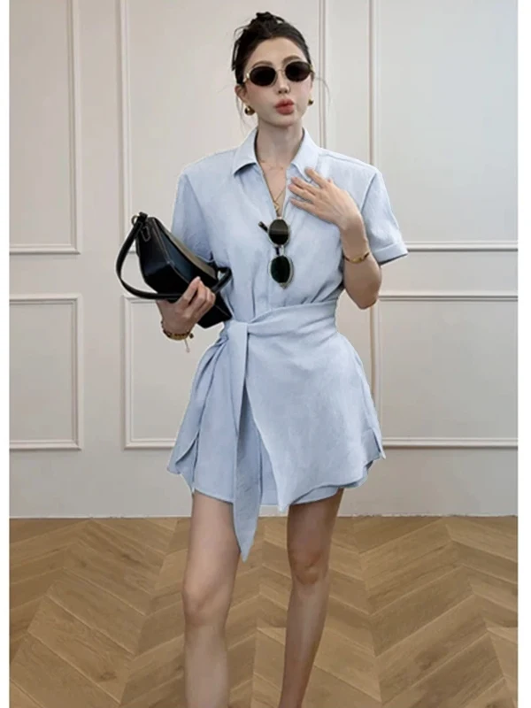 

Creative Waist Slimming Pants Two Piece Set Summer 2025 Design Polyester Fiber Long