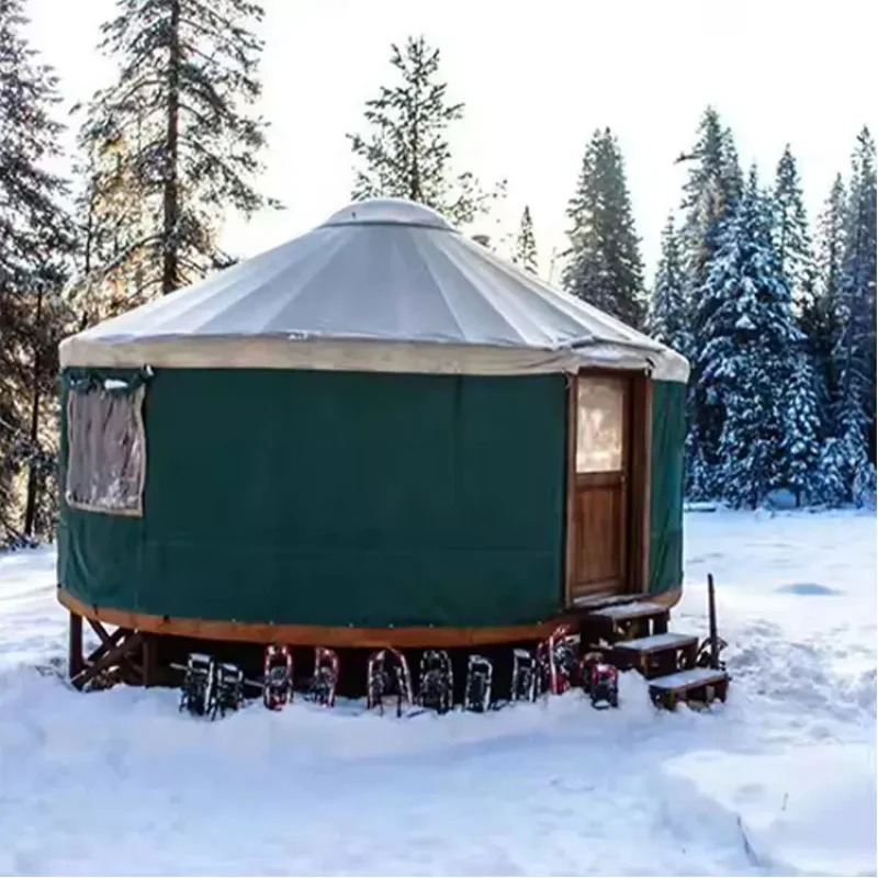 Steel Frame Portable Yurt Tent Small Outdoor Simple Style Camping Gear