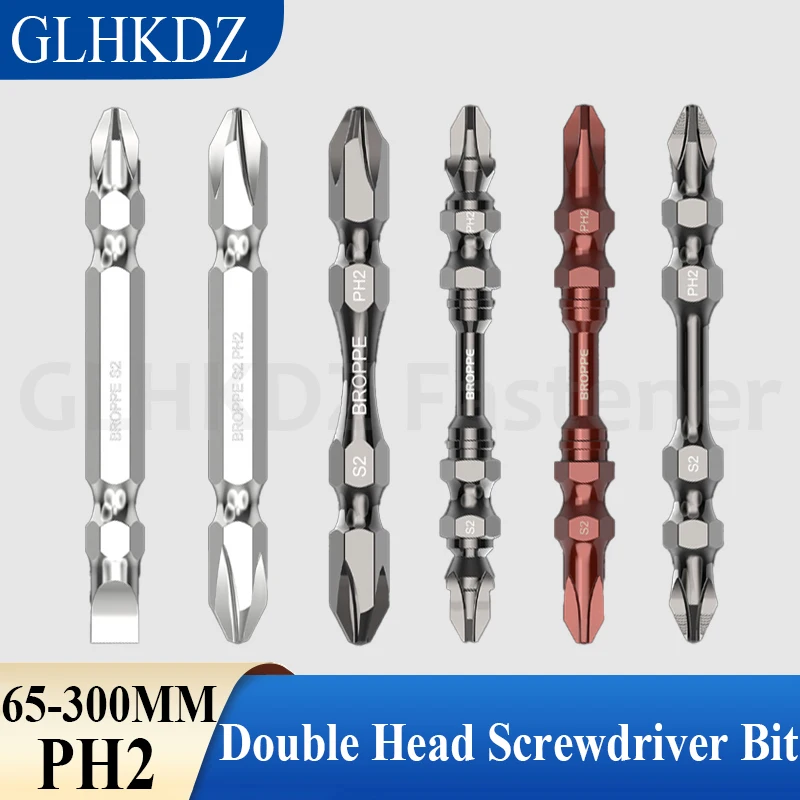 PH2 Cross Head Double Headed Screwdriver Bit 65/100/150/200~300mm Double-end Cross Electric Screwdriver Bit Magnetic Driver Bits
