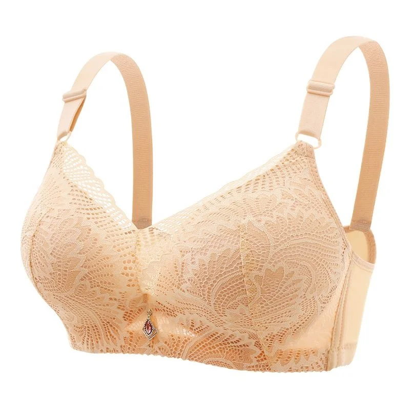 Underwear for Women Without Steel Rings, Thickened Cup Bra, Small Chest, Gathered Flat Chest Sagging, and Closed