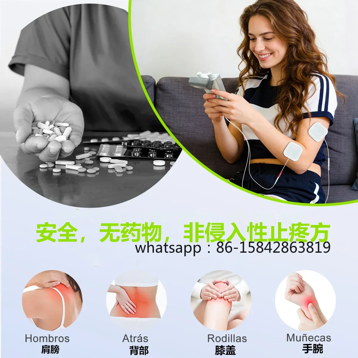 Rechargeable Pulse Electrotherapy Stimulator Muscle Relief Pain Strengthening Muscle Stimulator