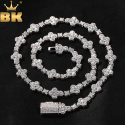 THE BLING KING 10mm Cross Link Chain Necklace Prong Setting 5A Cubic Zirconia Choker HipHop Fashion Jewelry For Party Gift