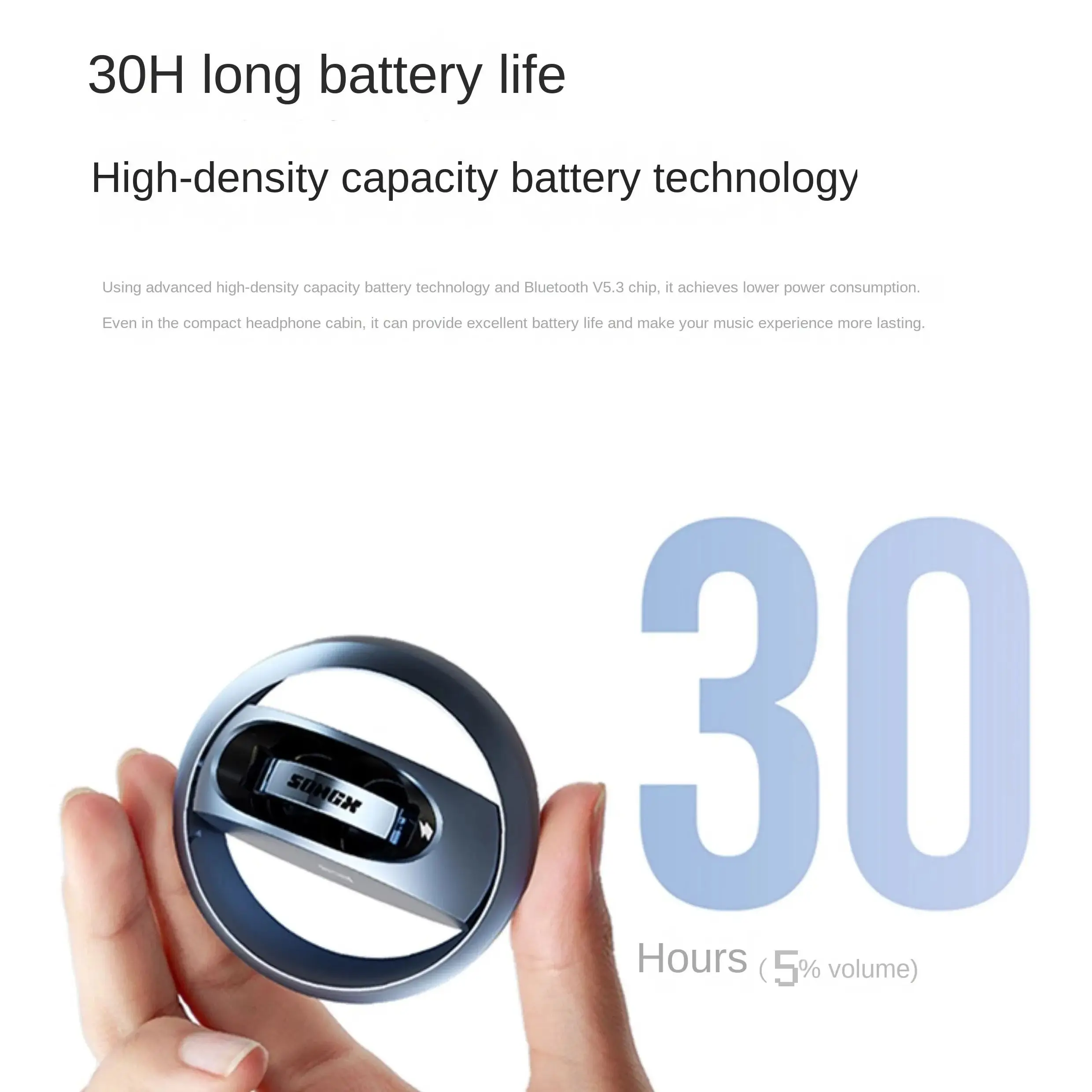 SONGX Cuffie con clip impermeabili Bluetooth wireless con retro aperto - Audio HiFi, multicolore, design elegante e luce di piume per regalare