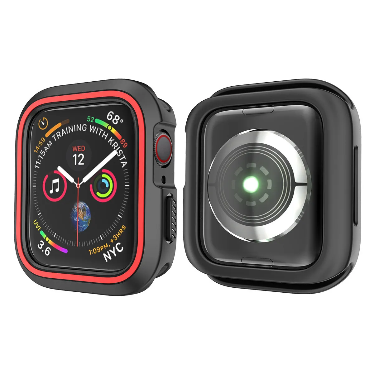 

Силиконовая защитная рамка для часов, совместимая с Apple Watch 40 мм, модная, устойчивая к загрязнениям, гладкая, нескользящая.