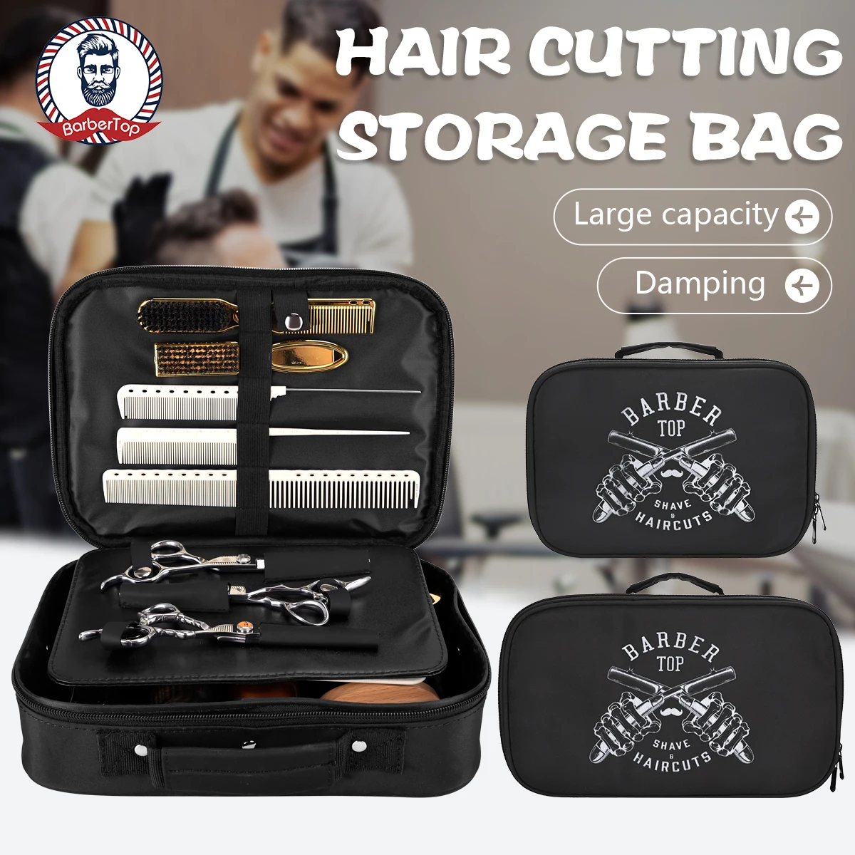

Barber Hair Scissors Case Bag Shockproof Crush Resistant Trimmer Tool Box Non-deformation Styling Suitcase for Salon