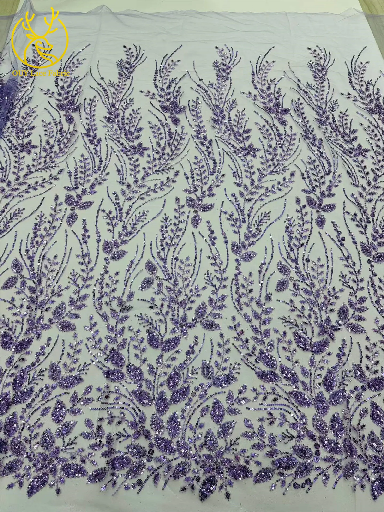 5 Yards grüner afrikanischer Spitzenstoff, hochwertige französische Pailletten, Perlenstickerei, Tüllspitze für nigerianische Frauen, Abendkleid – Detail 20