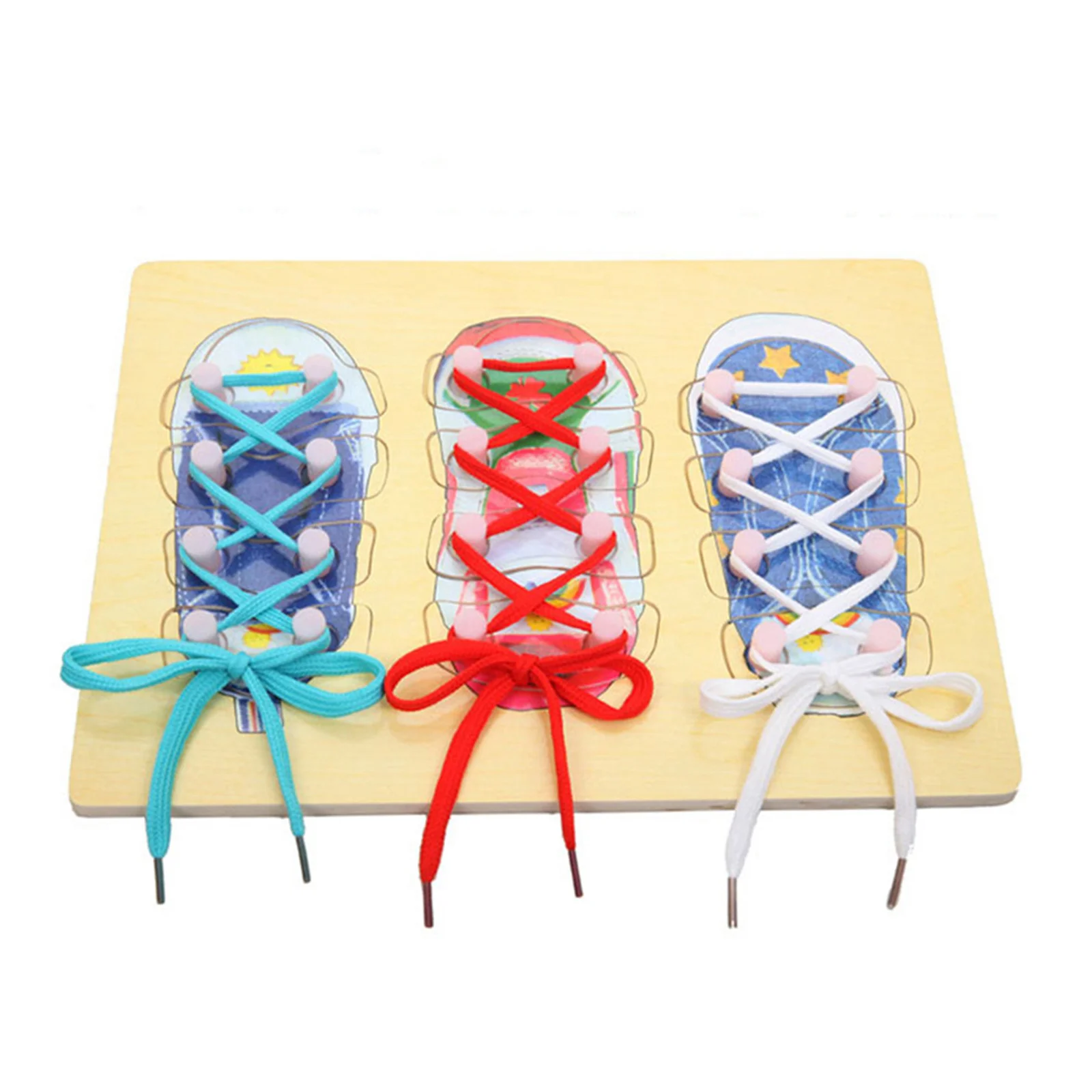 신발끈 꿰기 교육 초기 교육용 나무 유아 학습 세밀 운동 능력 독립성 발달