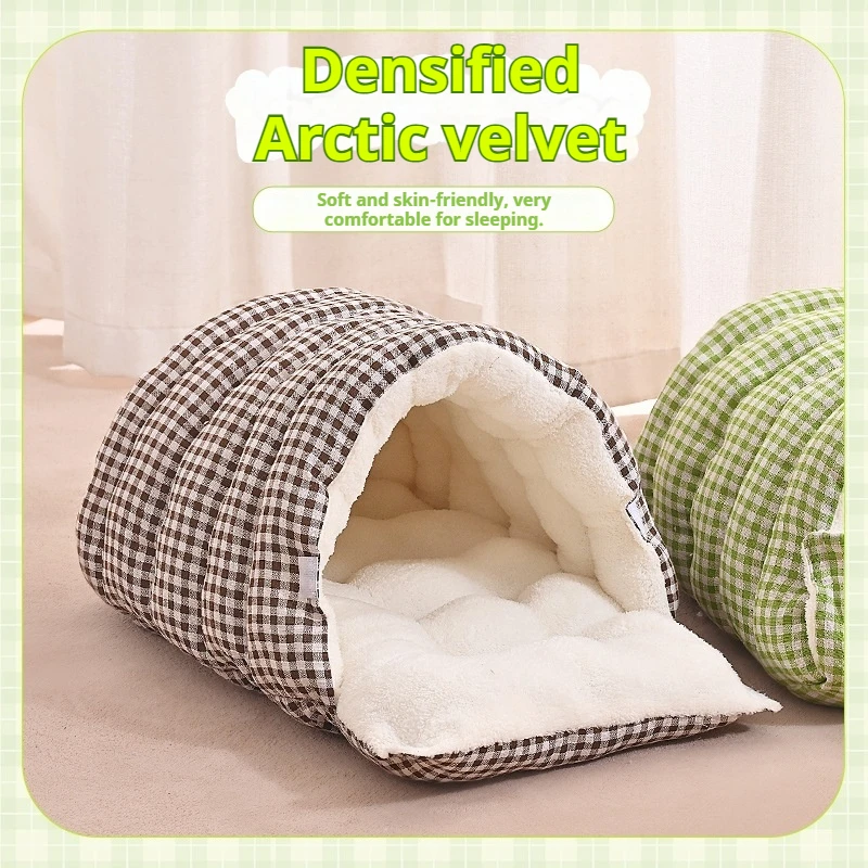 

Лидер продаж, закрытый домик для домашних животных, зимний теплый всесезонный гнездо для кошек/собак, съемная моющаяся маленькая кровать для домашних животных