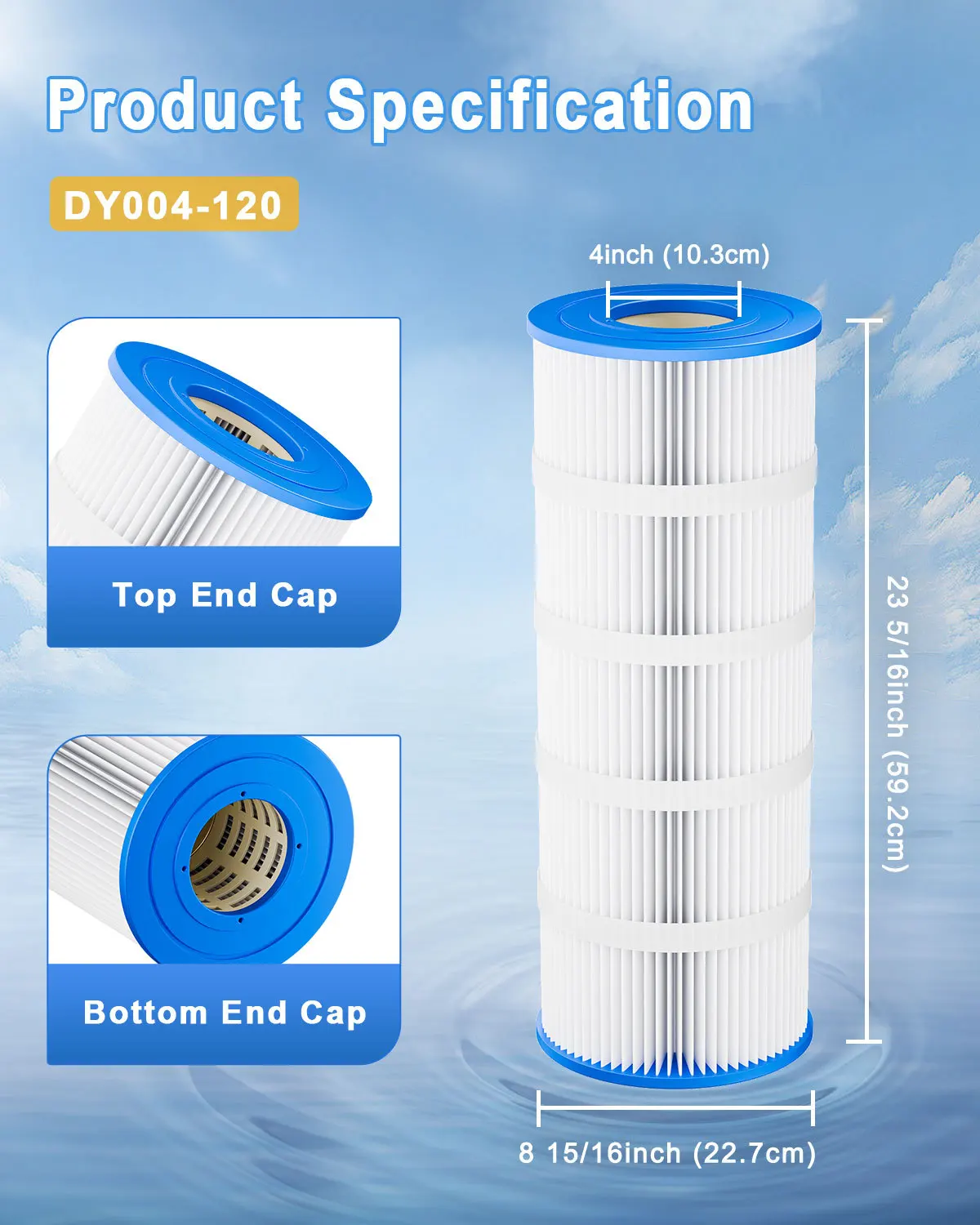 Pool Swimming Filter Cartridge 2 Pack 120 Sq.Ft Compatible with PA120 C1200 CX1200RE C-8412 FC-1293