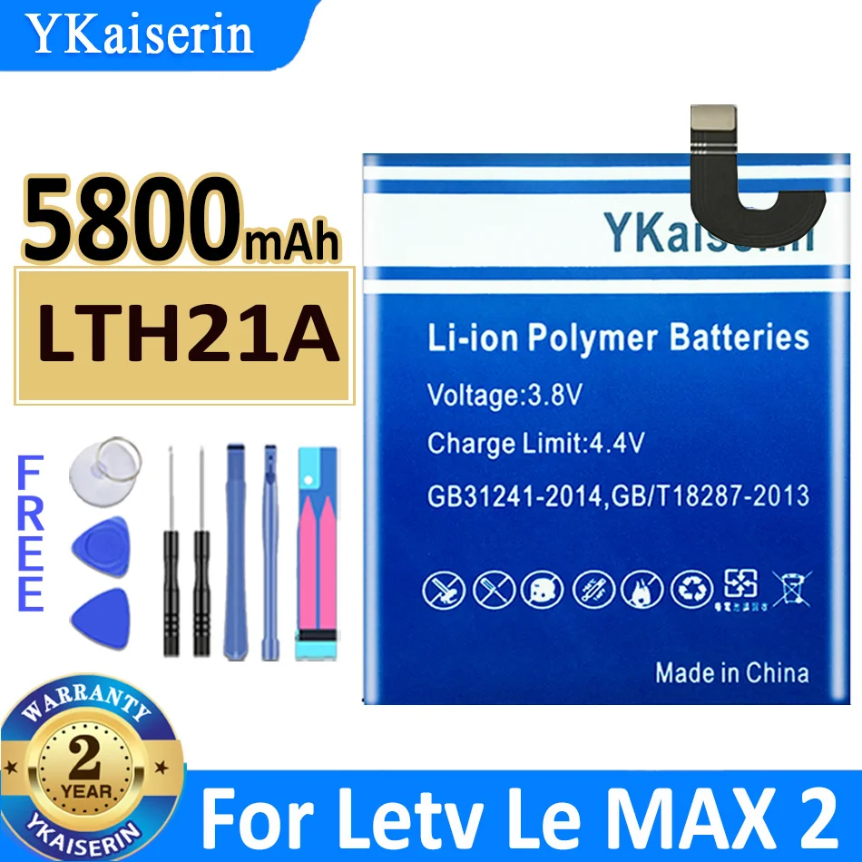 Аккумулятор ykaisсеребрин LTH21A, 5800 мач, для LeEco Letv Le MAX 2 MAX2 LeMax2 X822 X829 X821 X820, новый аккумулятор + трек-код