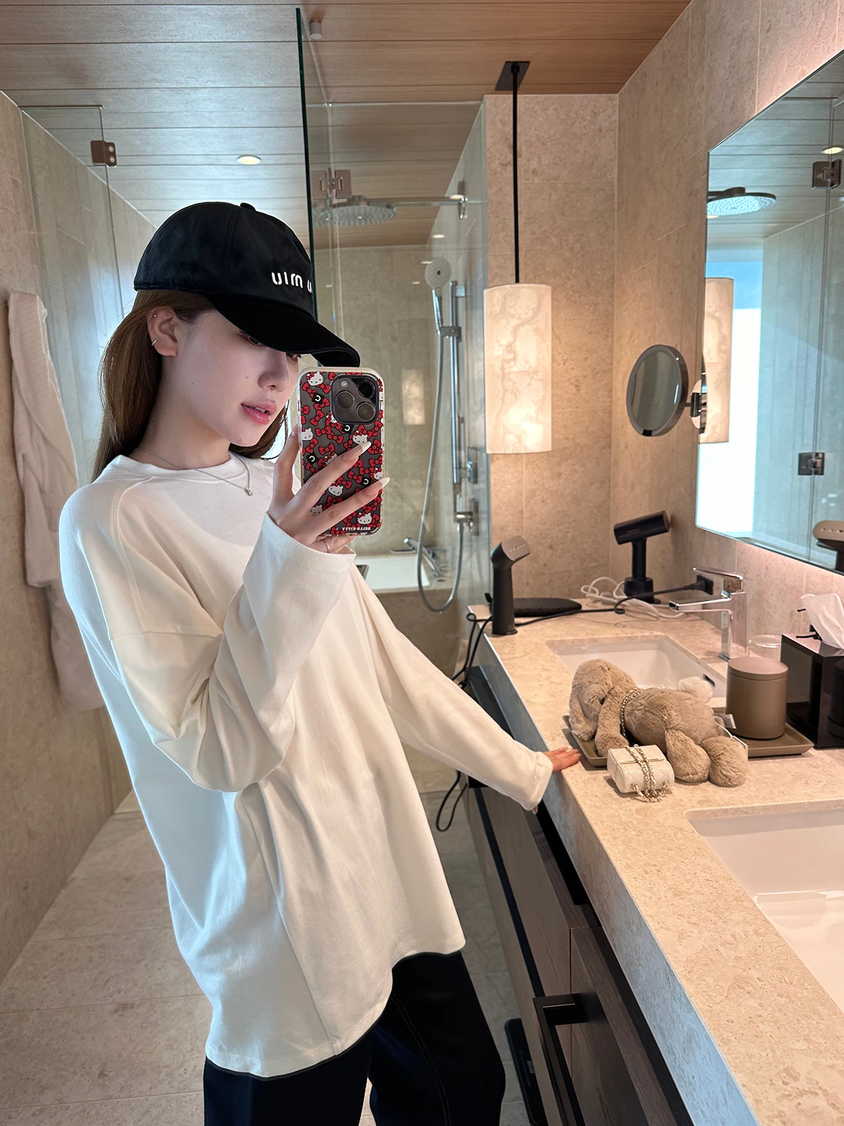 

Dabaoxi Protein Leather Long Sve Base irt Autumn Winter Loose Fit Versatile Lazy Sle T-irt Women's Casual Top