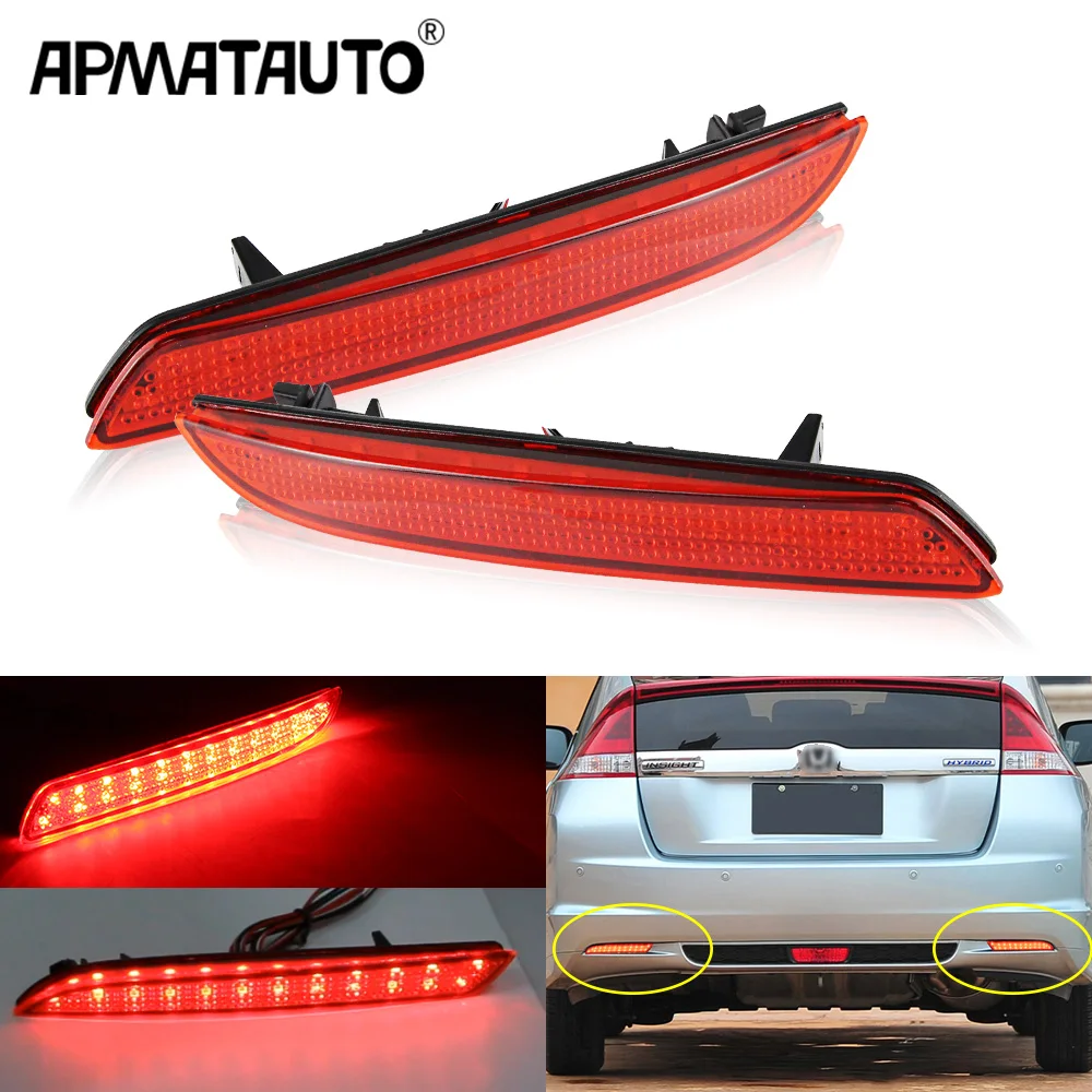 2Pcs LED Tail Red Rear Bumper Reflector Light Lamp stop fog brake light 2010-2014 FOR Honda CR-Z/,2010-2014 FOR Honda Insight