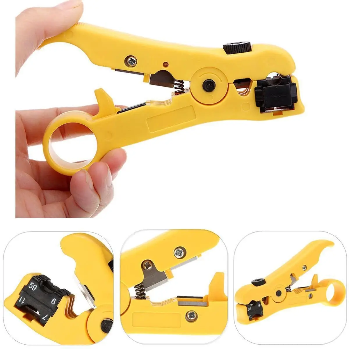 ZoeRax Universal Cable Wire Stripper Cutter Stripping Tool for Flat or Round UTP Cat5 Cat6 Wire Coax Coaxial