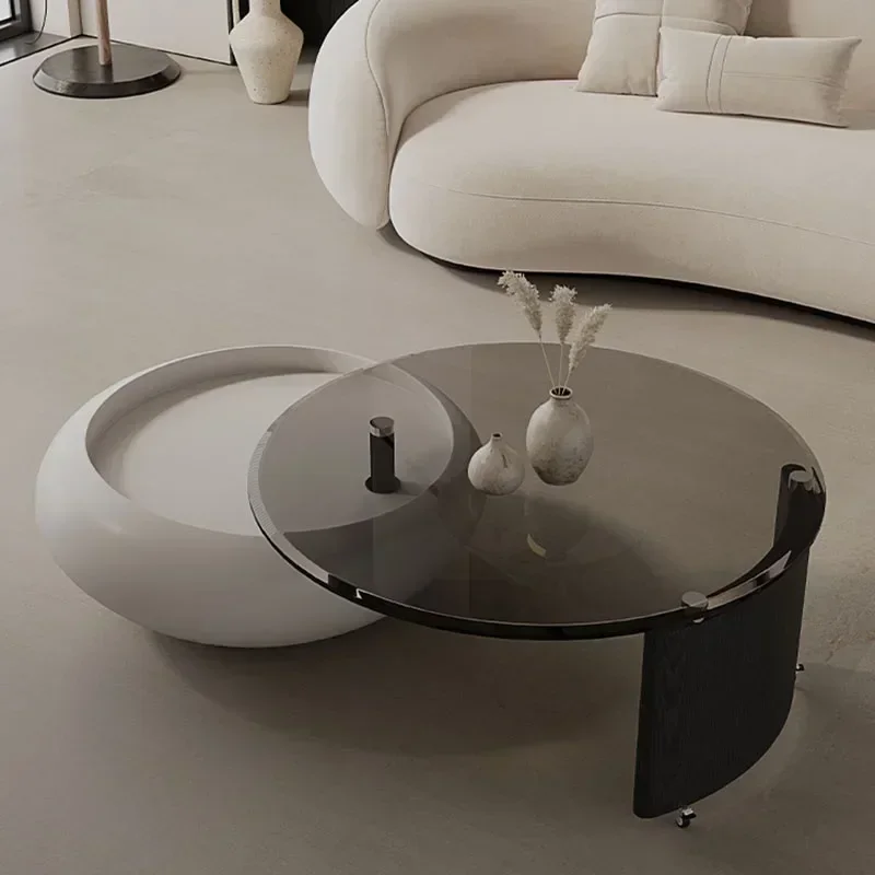 

Minimalist Vanity Coffee Table Luxury Nordic Design Elegant Round Coffee Table Glass Mesa De Centro De Sala Home Furniture